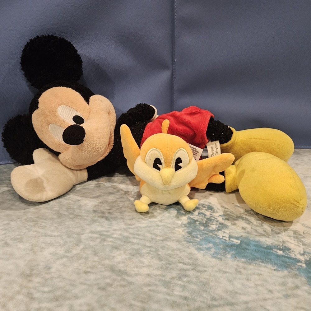 Disney Parks Mickey Mouse Plush Bundle w/ Runaway Railway Bird Plush